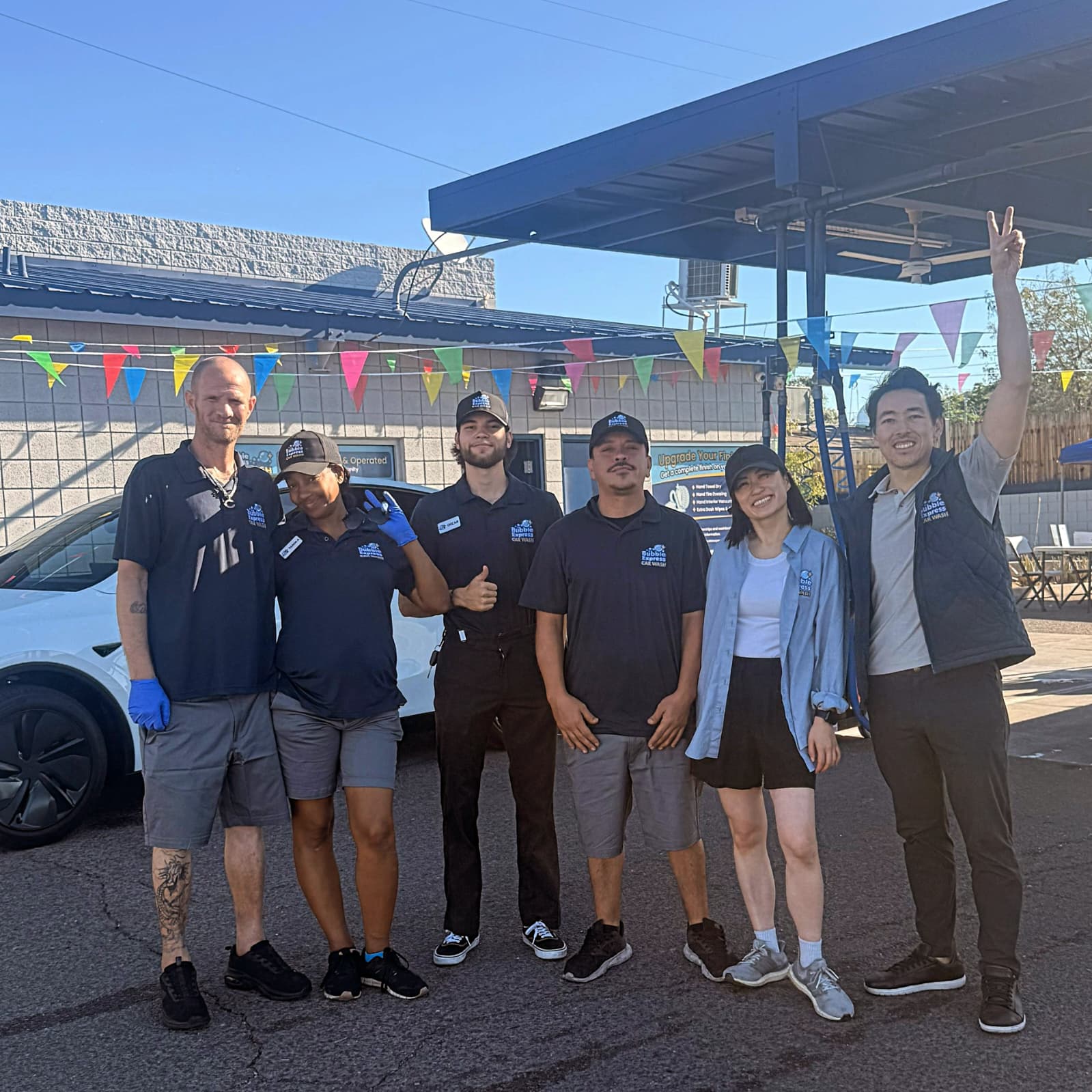 Bubble Express Car Wash team photo